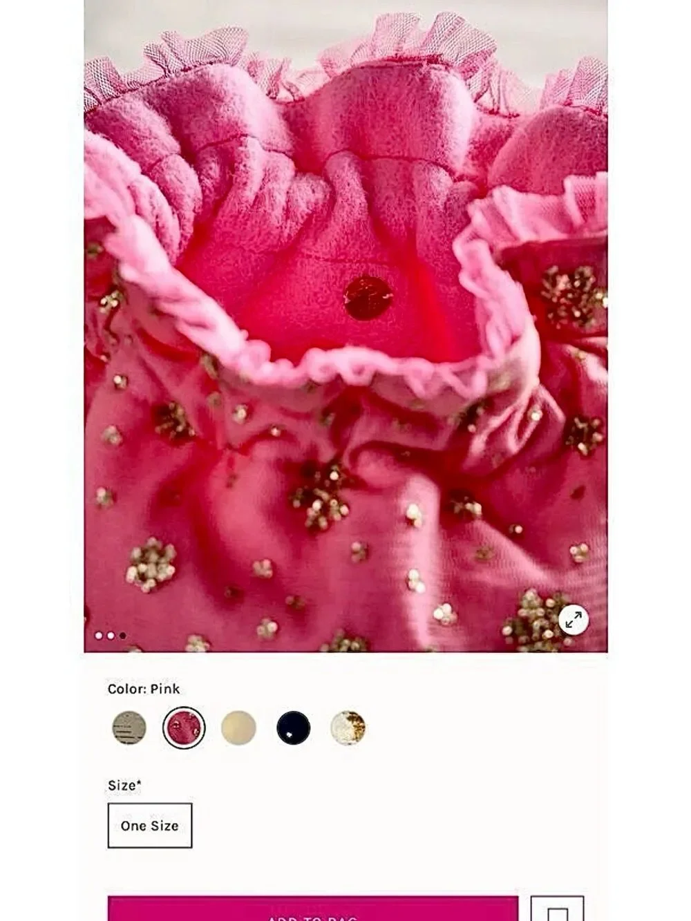 Free People Sparkle Pink Celebration Gift Bag/ Cottage Core Mini-bag Connessoir